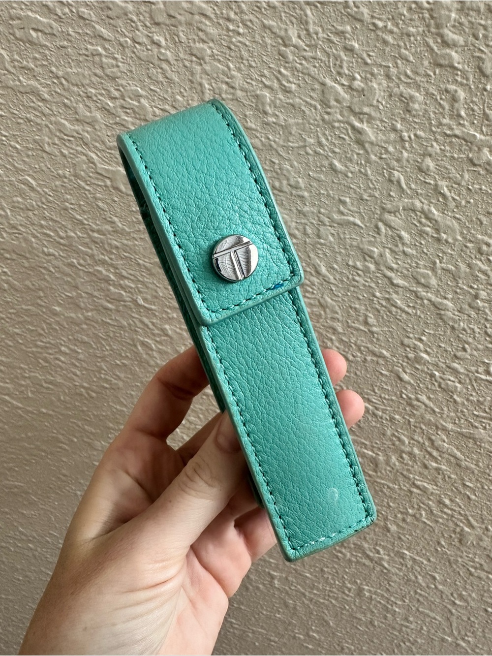 Talbots Turquoise and Pink Leather Travel Perfume Vial Case